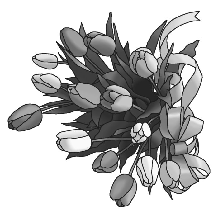 チューリップの花束2 春の花 花イラスト お花と季節のお礼状